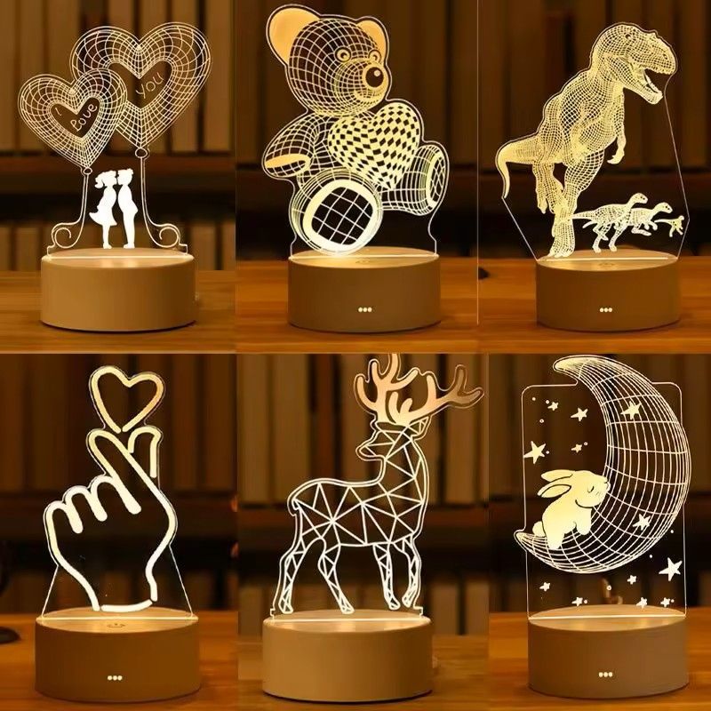 Acrylic 3D Night Lamp Neon Sign finger Heart