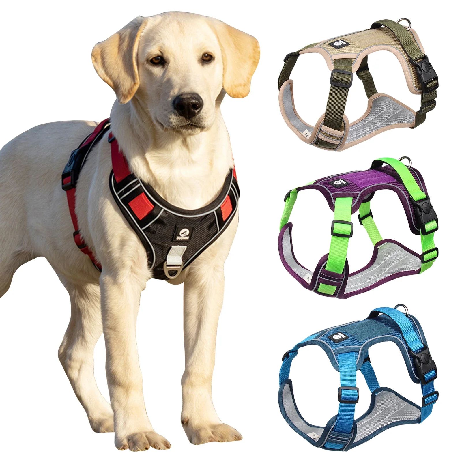 Reflective Tactical Dog Harness Waterproof 1680D Oxford Vest For Medium & Large Dogs black s
