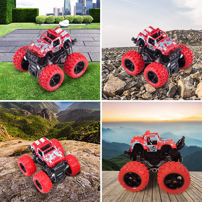 Four Wheel Drive Hot Toys Car, Monster Truck Stunt Dump Car, Dinosaur Inertia Toy, Fun Gift For Children blue