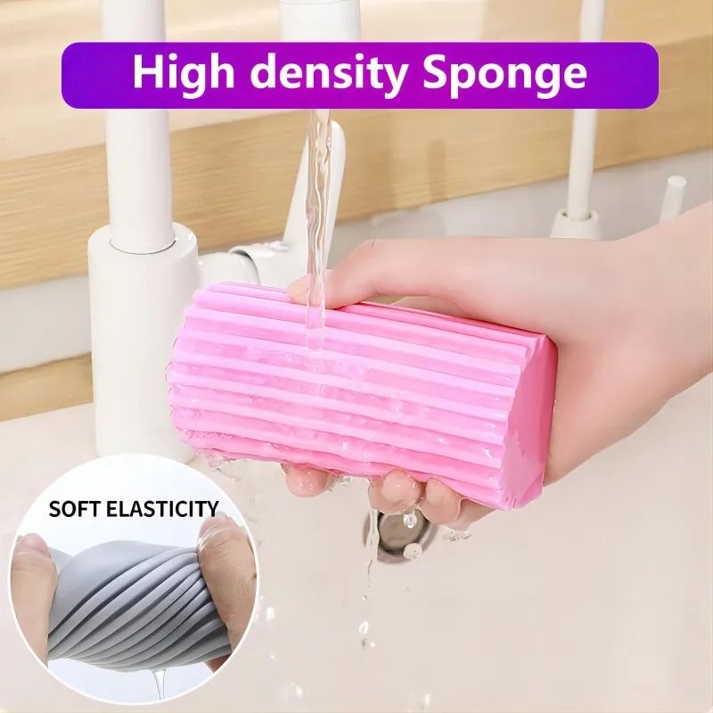 Portable Damp Clean Duster Sponge For Blinds Mirrors Baseboards And Household Surfaces 2 Pcs pink