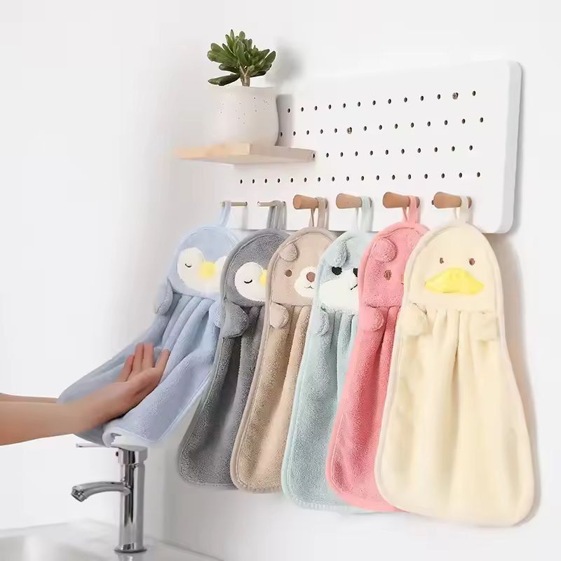 Ultra Soft Absorbent Kitchen Hand Towel Cape Cute Hanging Towel For Home & Garden yellow