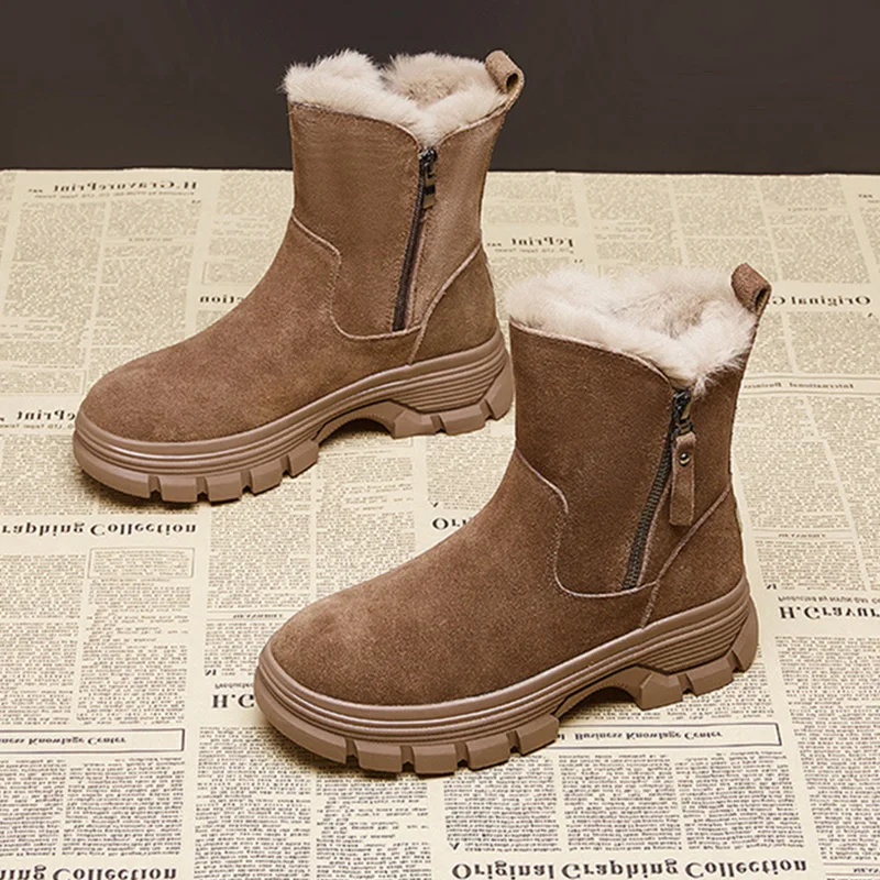 Herbst Neue Damen Dicke Baumwolle Warme Kurze Stiefel Outdoor Baumwolle Stiefel Schnee Stiefel Image