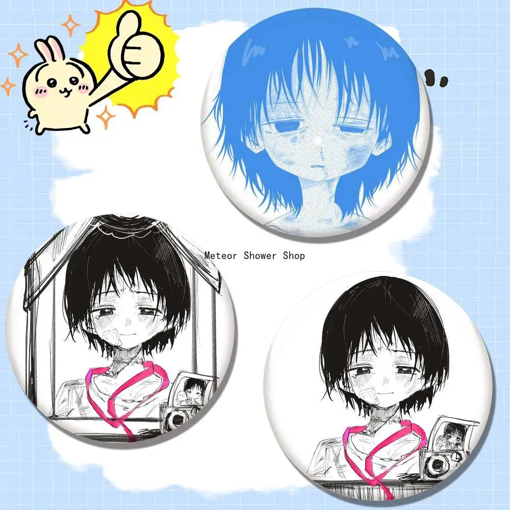 NETTE klassische Manga Takopis Original Sin Kawaii Abzeichen Anime Runde Laser Abzeichen Cartoon Brosche Kleidung Rucksack Zubehör Revers Image