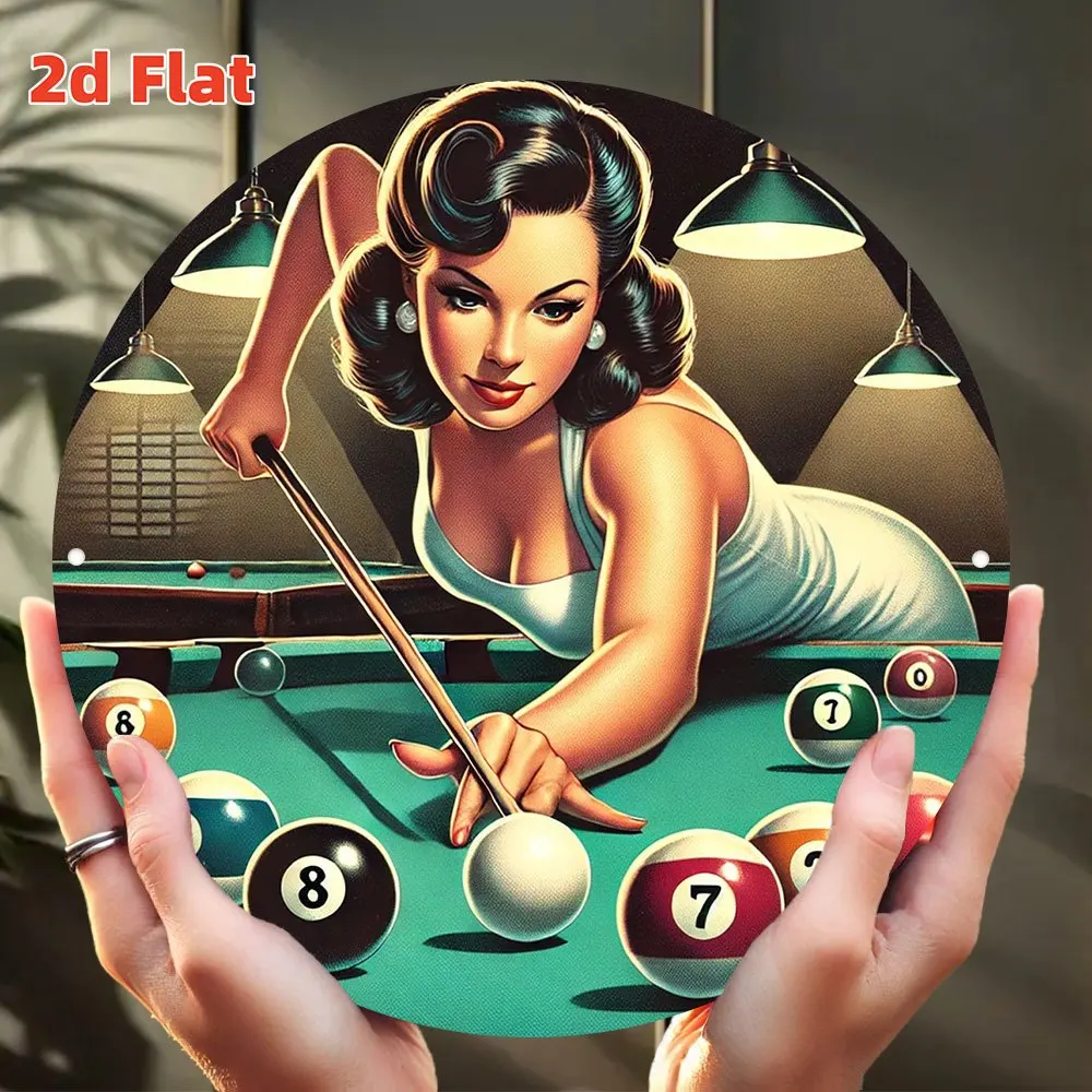 2D-Flachwandkunstkarte, perfektes Geburtstags- oder Weihnachtsgeschenk für das Spielzimmer – Billardliebhaber, klassisches Design, langlebige Dekoration Image
