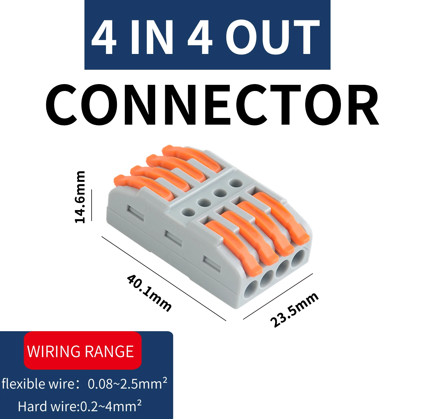 10PCS Schnelle Universal Draht CMK424 Anschlüsse Kompakte Spleißen Verdrahtung Kabel Verbindung 0,08-4,0mm2 Push-in Leiter Terminal Image