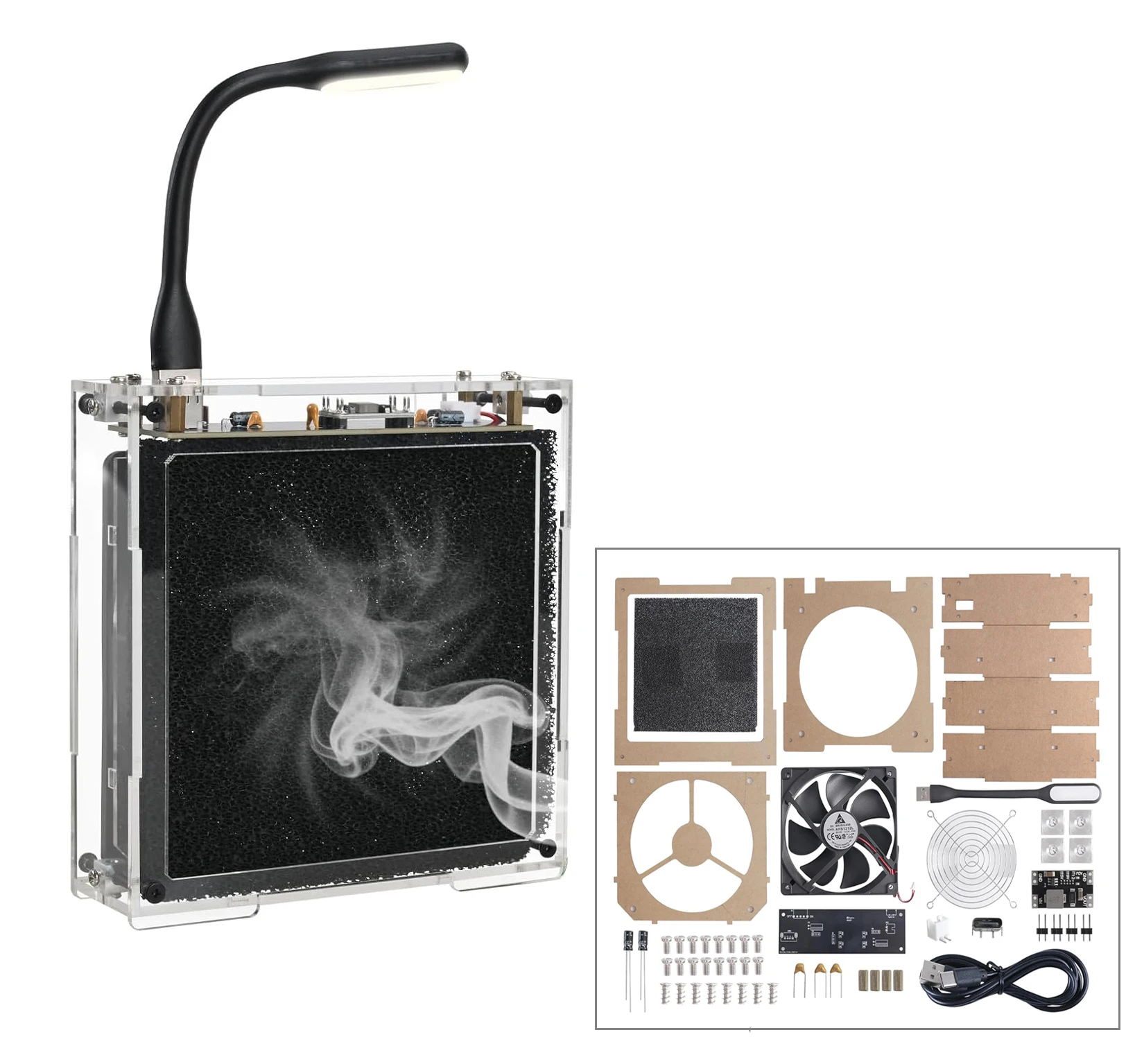 Elektronik-Set für Lötrauchabsorber, DIY-Rauchabsauger mit LED-Lüfter, unverzichtbares Lötstationszubehör für die Rauchentfernung Image