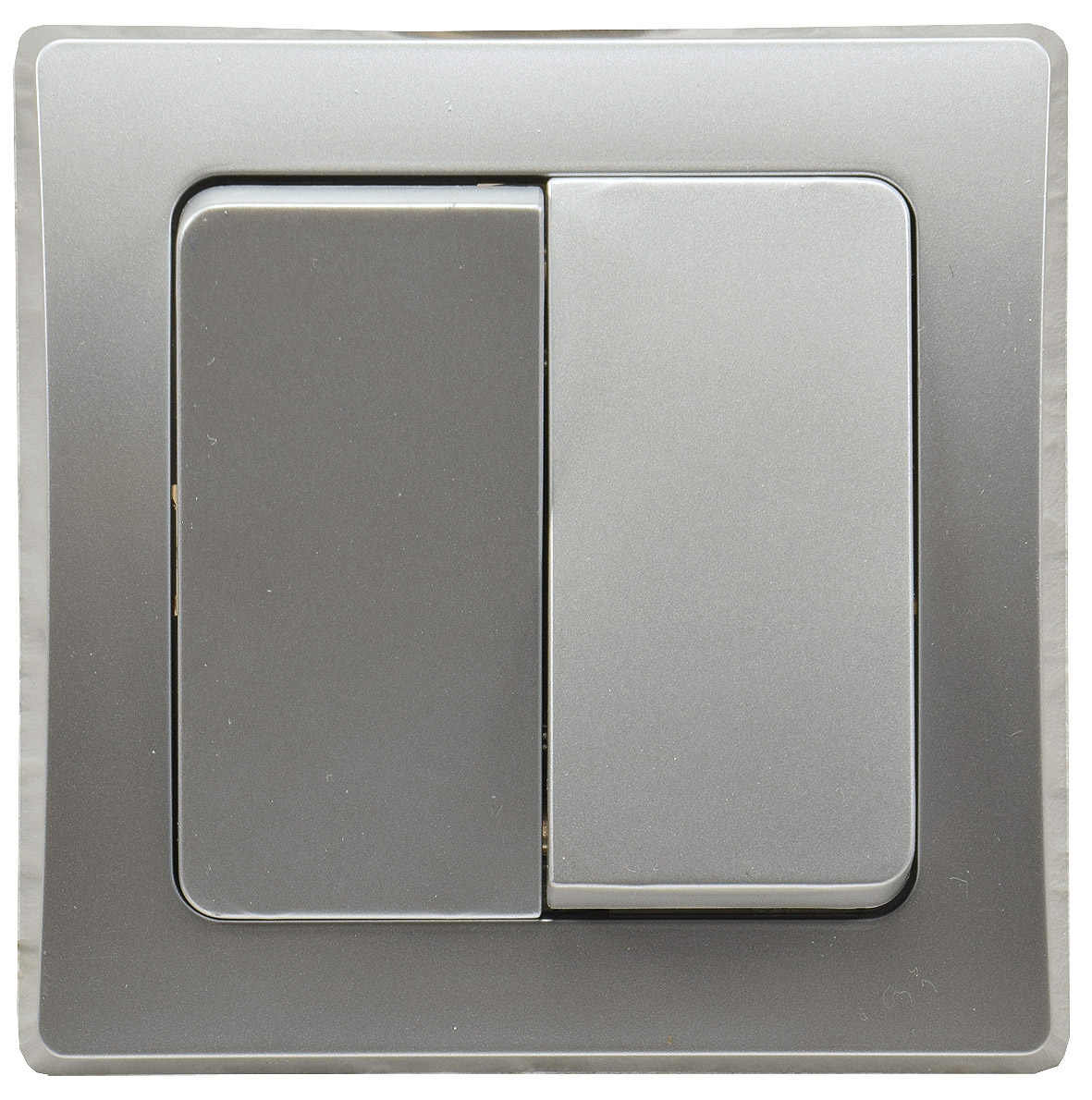 ChiliTec DELPHI 2-fach Serien-Schalter 250V AC / 10A, inkl. Rahmen, UP, silber Image