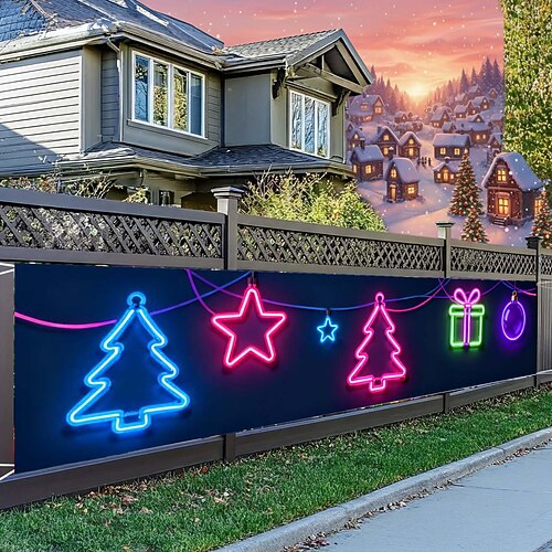 1 Stück 2D-Flachbanner mit Weihnachtsmotiv für den Außenbereich, ideal als Dekoration für Feste und andere Veranstaltungen. Image