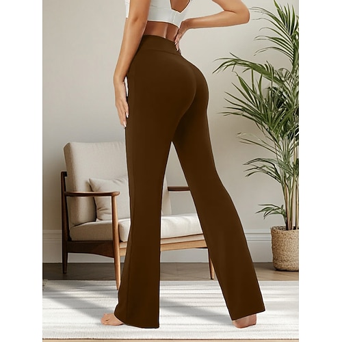 Damen EU- / US-Größe Jogginghose Weites Bein Schlaghosen Chinos Komfort Lässig / Sportlich Volle Länge Hohe Taille Hoher BundPantsHalloween Weihnachten Valentinstag Einfarbig Elastischer Bund Image