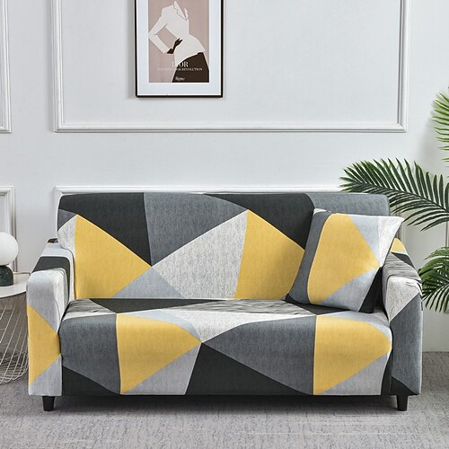Stretch-Sofabezug mit Boho-Print, staubdicht, strapazierfähig, superweicher Stoff, inklusive kostenlosem Nackenrollebezug für Sessel, Zweisitzer, 3-Sitzer und 4-Sitzer. Image