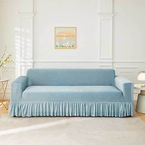 Rockförmiger, elastischer Jacquard-Sofabezug, dehnbarer Couchbezug, Ecksofabezug für L-förmige Sofas, geeignet für Wohnzimmer mit 1, 2, 3 oder 4 Sitzen Image