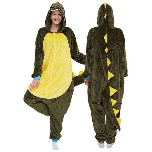 Karnevalskostüm Tier Drachen Fantasie Karneval Kigurumi-Pyjamas Gruppenkostüm Onesie-Kostüm Warm Bequem Mit Kapuze Fleece Kinder Erwachsene Herren Damen Jungen Halloween Karneval Party Leistung Image