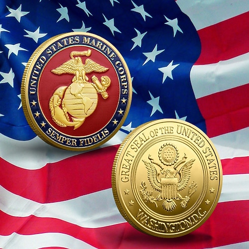 Gedenkmünze des US Marine Corps – 250. Jahrestag der Vereinigten Staaten, Sammlermünze aus Metall für Marinesoldaten patriotische Geschenke Image