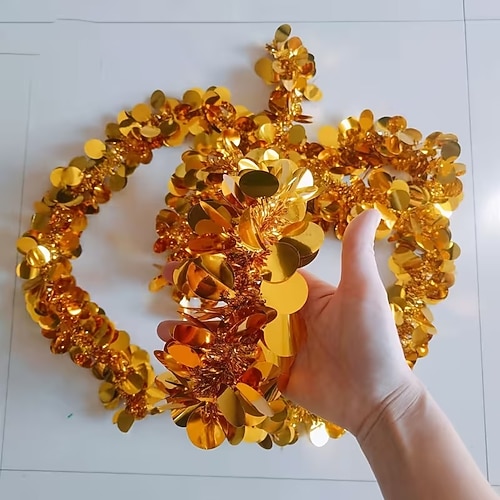 Glitzernde Pailletten-Girlande – festliche Girlandenbänder für Partys, Hochzeiten, Geburtstage, Feiertage und als Weihnachtsbaumschmuck, funkelnde Hängegirlande für Zuhause Event-Styling Image