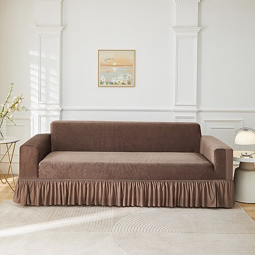 Rockförmiger, elastischer Jacquard-Sofabezug, dehnbarer Couchbezug, Ecksofabezug für L-förmige Sofas, geeignet für Wohnzimmer mit 1, 2, 3 oder 4 Sitzen Image