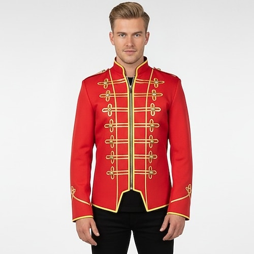 Karneval 2026 Karnevalskostüm 2026 Zirkusdirektor Karneval Ausgefallene Kostüme Zirkusjacke Viktorianisch Militär Stil Erwachsene Herren Halloween Karneval Party Leistung Maskerade Einfaches Image