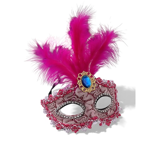 Damen grüne Feder Venezianische Maskerade-Maske - Luxus Barock Kristall-verzierte Karneval Kostümazubehör für das Venedig Festival Mardi Gras und Maskerade-Partys Image