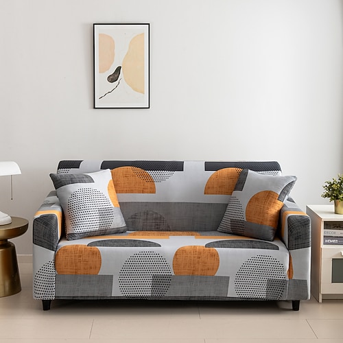 Stretch-Sofabezug mit Boho-Print, staubdicht, strapazierfähig, superweicher Stoff, inklusive kostenlosem Nackenrollebezug für Sessel, Zweisitzer, 3-Sitzer und 4-Sitzer. Image