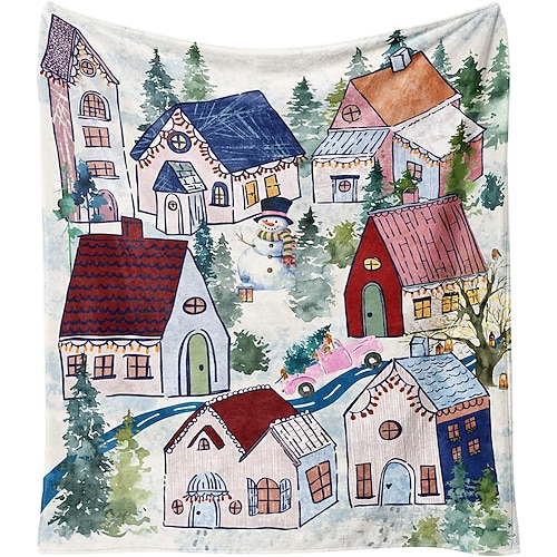 Decke Fleecedecken Überwurfdecke für die Couch Schneemann Neuheit Lustig Niedlich 3D Sofa Bett Dekorative Decke Warme Decke Film Wohndeko Image