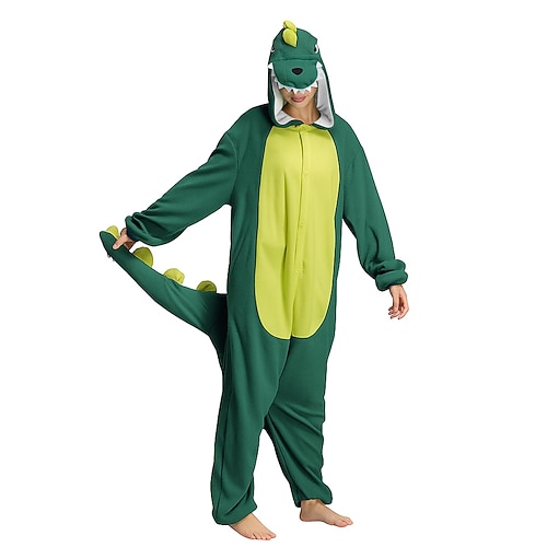 Karnevalskostüm Tier Drachen Fantasie Karneval Kigurumi-Pyjamas Gruppenkostüm Onesie-Kostüm Warm Bequem Mit Kapuze Fleece Erwachsene Herren Damen Unisex Halloween Karneval Party Leistung Image