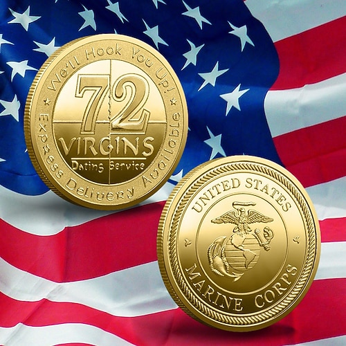 U.S. Marine Corps Gedenk-Münze – United States 250. Jubiläums-Eisenkunst Militär Challenge Coin metallische Sammlermedaille für Marines patriotische Geschenke Semiquincentennial Image