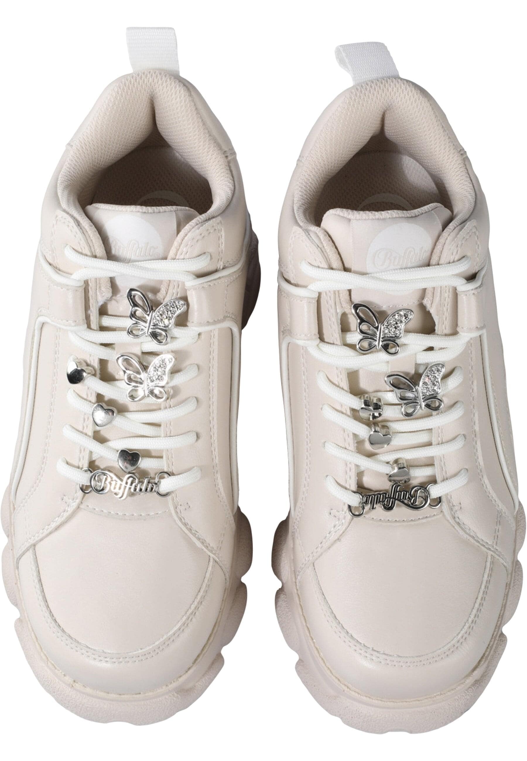 Trainingsschuh BUFFALO "Buffalo Cld Corin - Vegannappa", Damen, Gr. 39, beige, weiß, Kunstfaser, unifarben, Schuhe