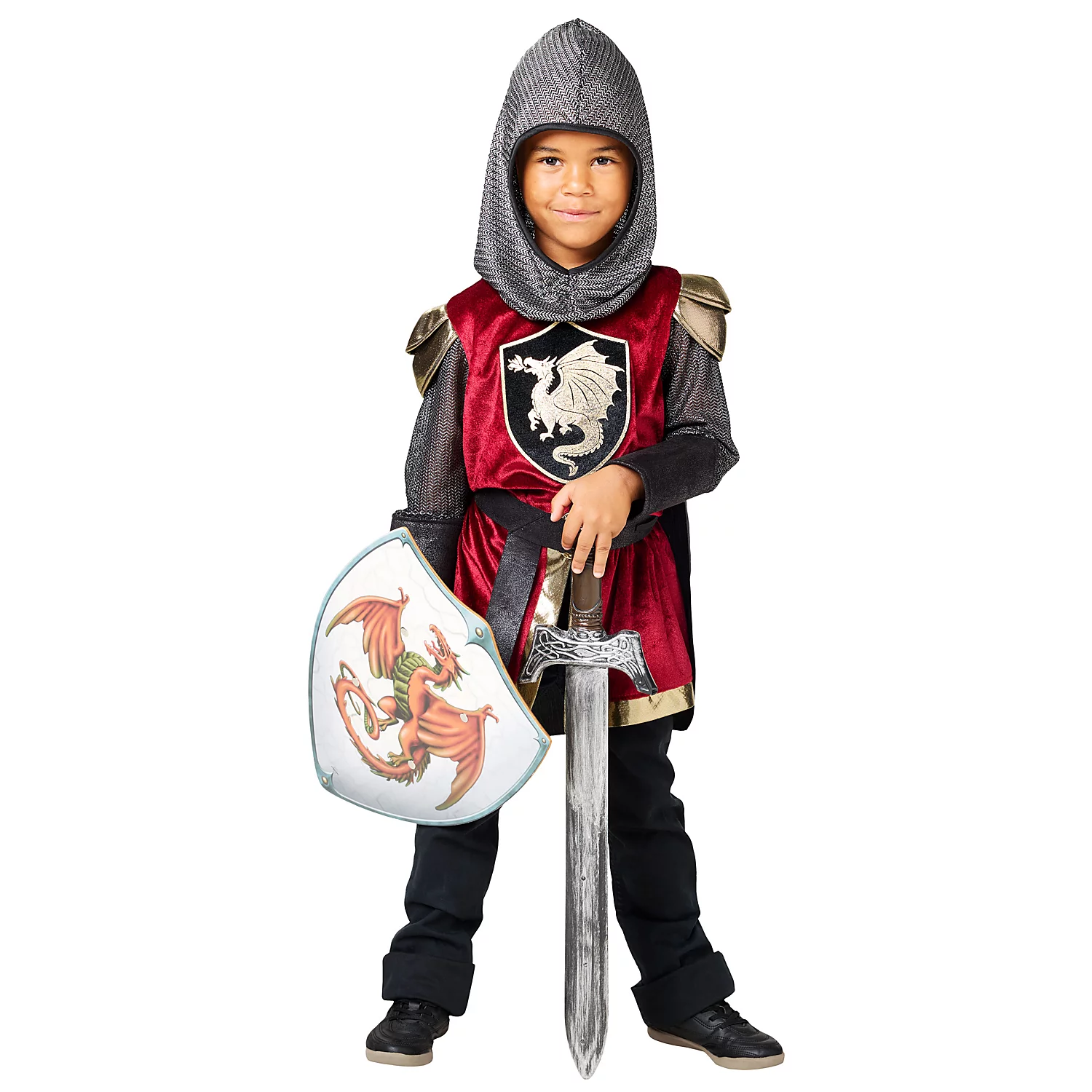 Kinder-Oberteil Ritter, rot/gold Image