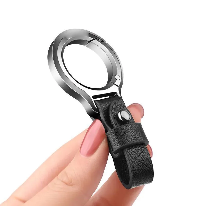 Männer Frauen Leder Auto Schlüsselbund Stilvolle Taille Hängen Anti-Verlust Schlüsselbund Langlebig Metall Ring Kreative Anhänger Design Auto Zubehör Image