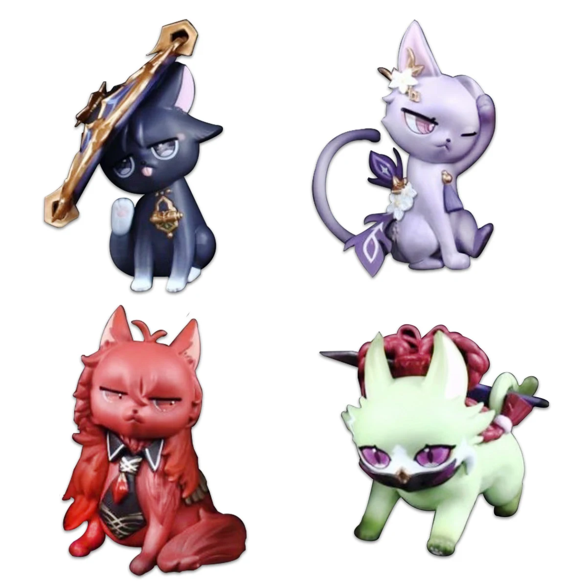 11cm Anime Genshin Figur Kuki Shinobu Wanderer Katze Keqing niedlichen Kawayi Modell Spiel Diluc Ragnvindr Spielzeug Geschenk PVC sammeln Aktion Image