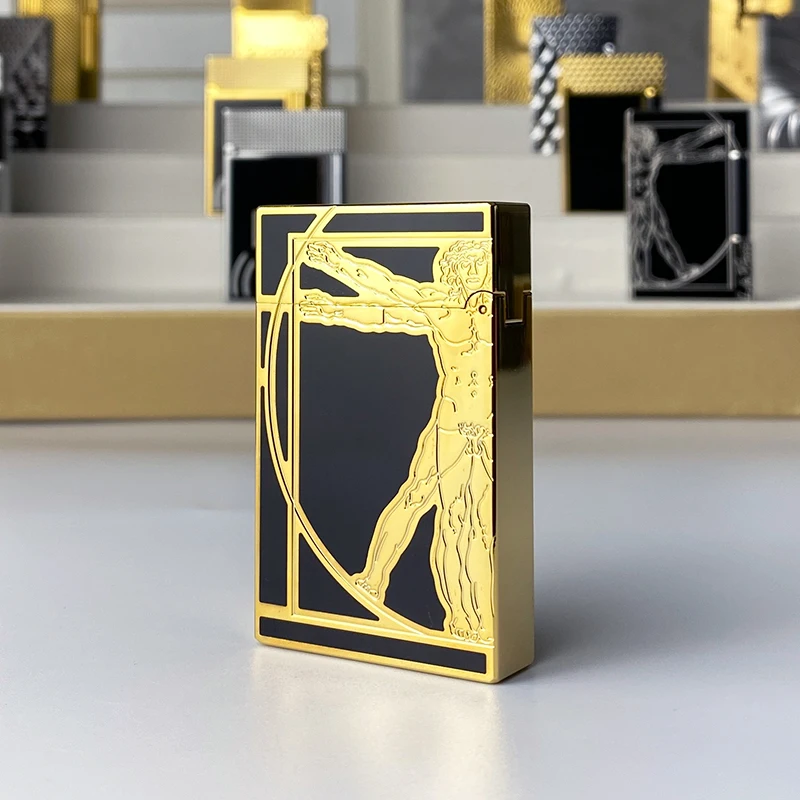 Neues Vintage-Feuerzeug mit hellem Klang, Messingschale, winddichtes Gasfeuerzeug für Zigaretten-Männergeschenk Image
