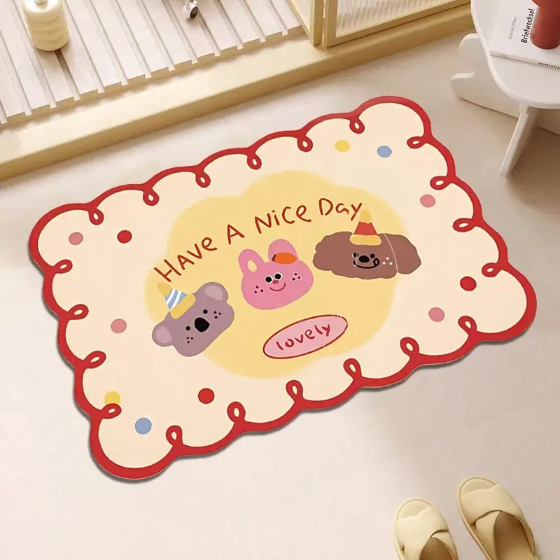 Neue Cartoon ins Wind Kieselalgen Schlamm Teppich Bad rutsch feste saugfähige Fuß matte Küche Schlafzimmer zu Hause verschleiß feste Boden matte Image