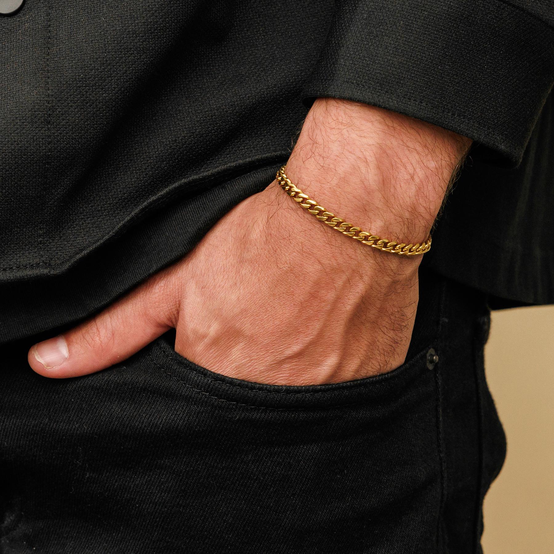 Bracciale a maglie cubane per uomo Bracciale cubano in oro per uomo Bracciale da uomo Bracciale da uomo Bracciale in oro per uomo Bracciale a catena p