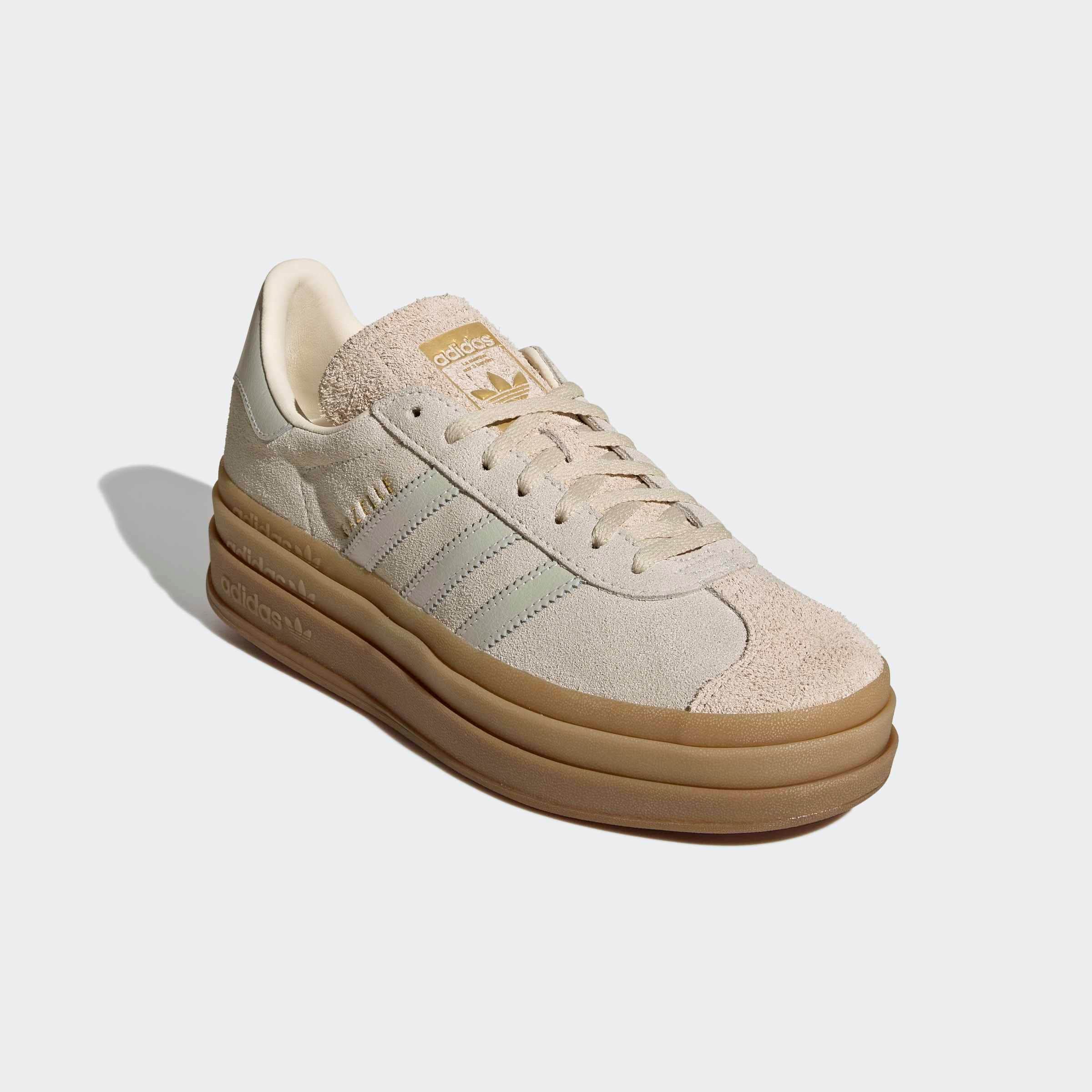 Sneaker ADIDAS ORIGINALS "GAZELLE BOLD", Damen, Gr. 37, grau one, cream weiß, cream weiß, Leder, Schuhe Sneaker
