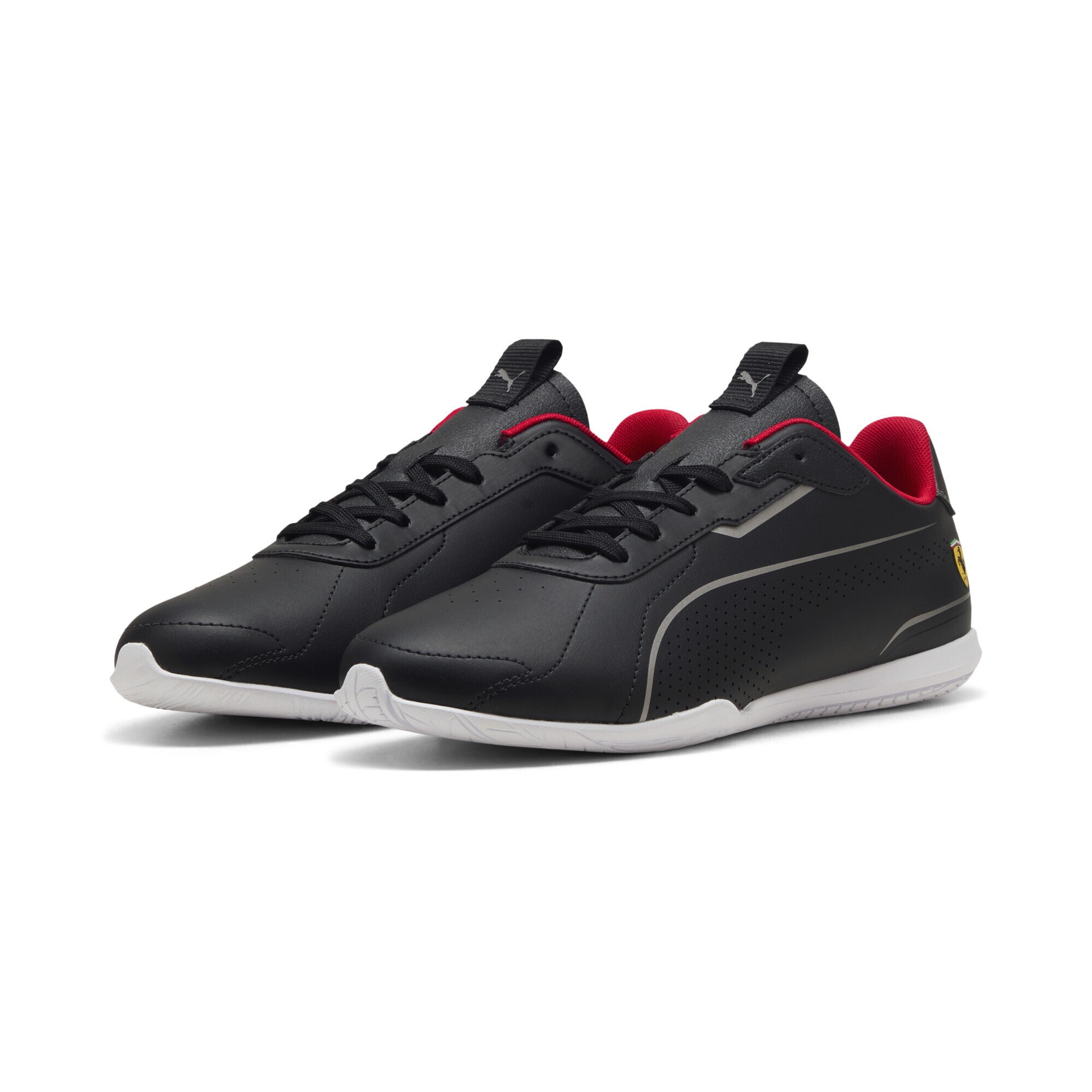 Sneaker PUMA "Scuderia Ferrari Neo Cat 3.0 Sneakers Erwachsene", Damen, Gr. 46, schwarz aged silber gray, Obermaterial: Textil, Synthetik; Futter: Textil; Innensohle: Textil; Laufsohle: Gummi, Schuhe Sneaker