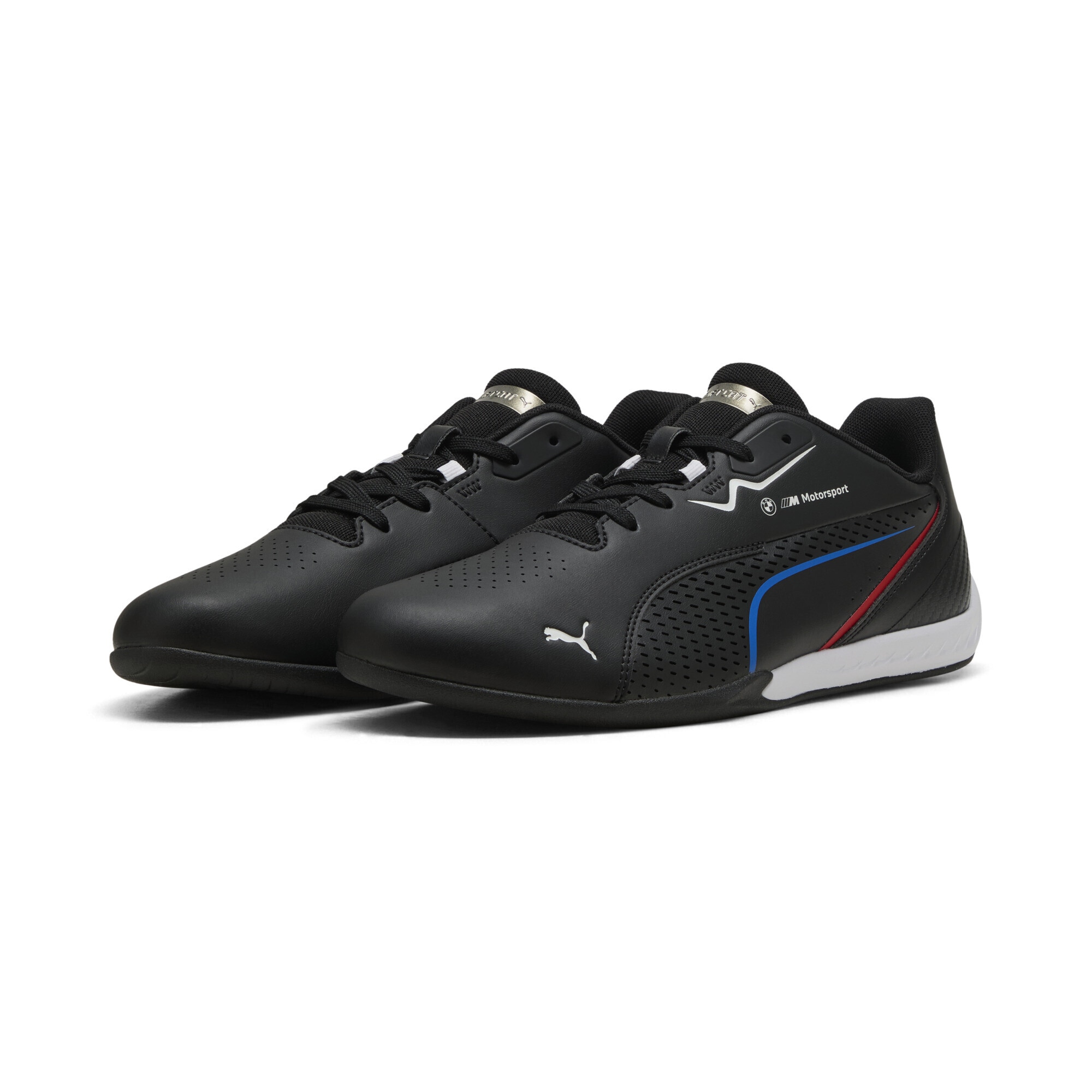 Sneaker PUMA "BMW M Motorsport Drift Cat 11 Sneakers Erwachsene", Damen, Gr. 45, schwarz, weiß, Obermaterial: Synthetik, Textil, Leder; Futter: Textil; Innensohle: Textil; Laufsohle: Gummi, Schuhe Sneaker