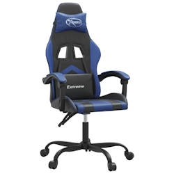 vidaXL Gaming-Stuhl Drehbar Schwarz und Blau Kunstleder Image
