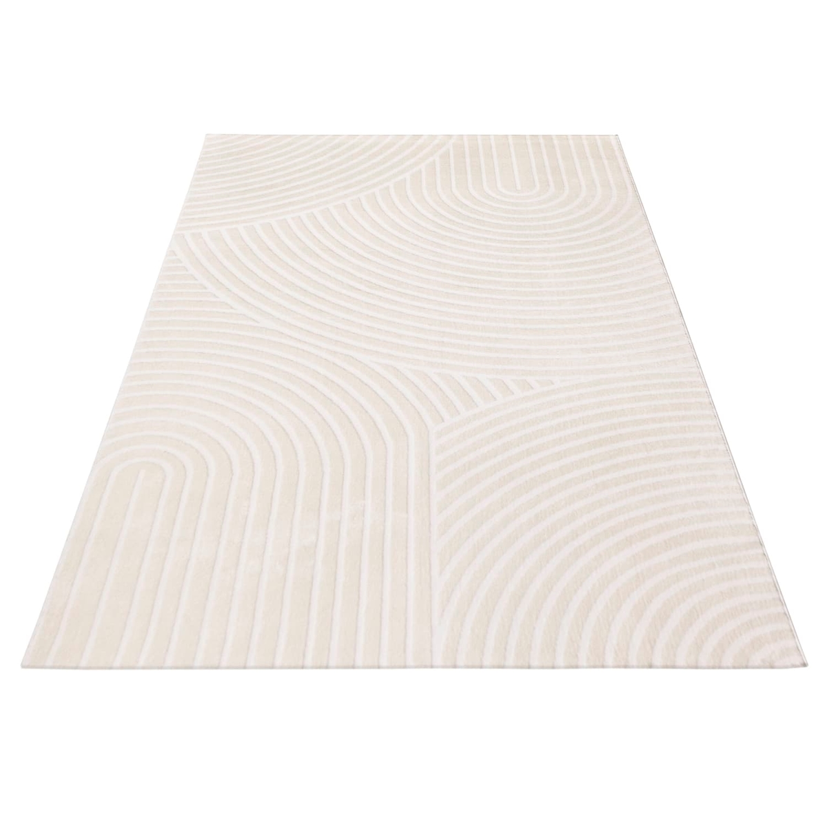 KADIMA DESIGN Teppich Kurzflor Unifarben Wohnzimmer schmutzabweisend Creme Rechteckig 200x290 | 100% Polyester, Rücken aus Baumwolle | Florhöhe: 9 mm | pflegeleicht Image