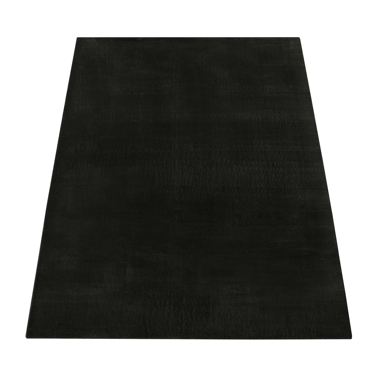 KADIMA DESIGN Teppich Kurzflor waschbar Unifarben Wohnzimmer schmutzabweisend Schwarz Läufer 60x100 | 100% Polyester | Florhöhe: 10 mm | pflegeleicht Image