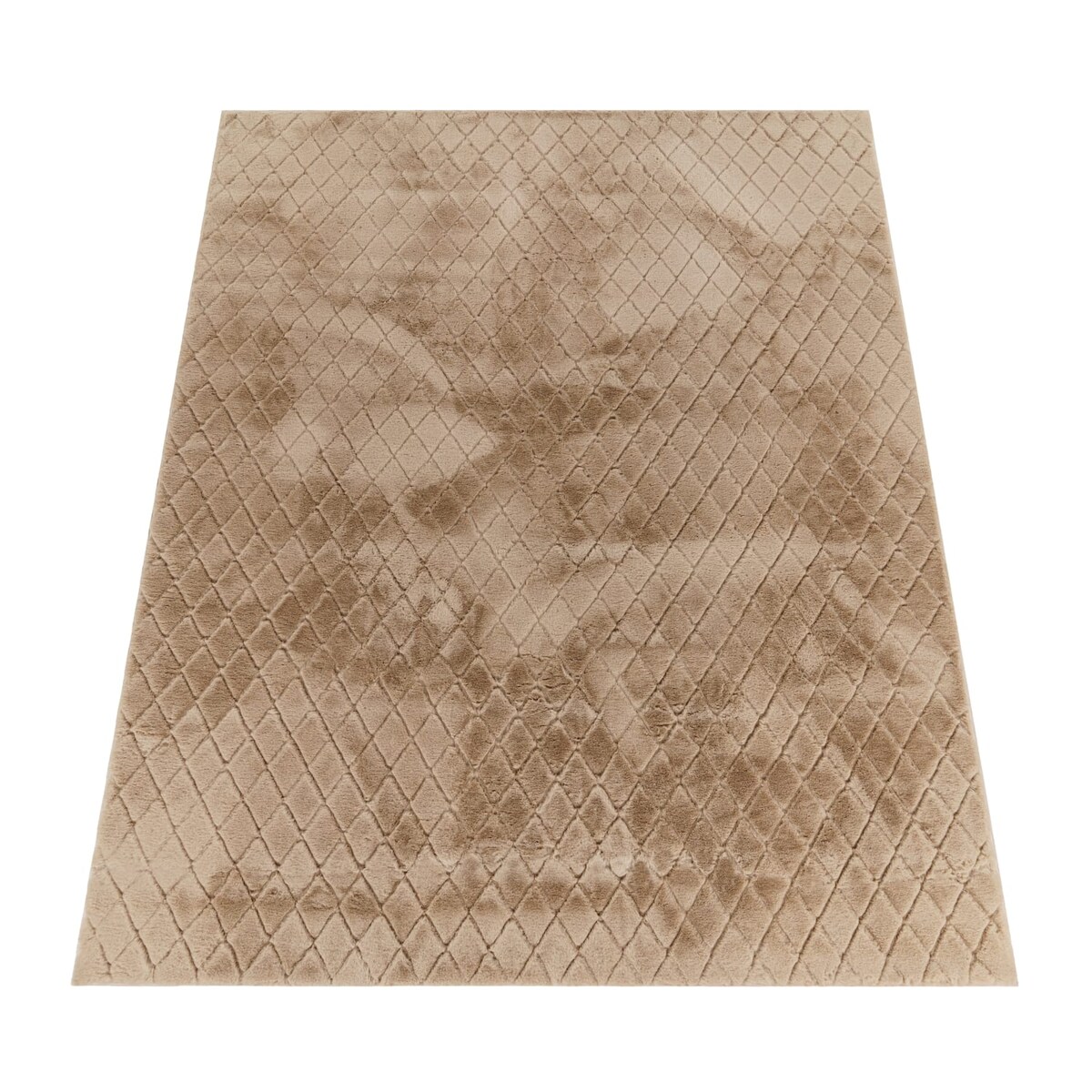 KADIMA DESIGN Hochflor Teppich waschbar Unifarben Struktur Schlafzimmer schmutzabweisend Beige Rechteckig 120x160 | 100% Polyester | Florhöhe: 22 mm | pflegeleicht Image