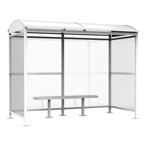 Abri Bus Bellecombe 308 X 160 + Banc Métal 180 M -blanc - Manutan Expert