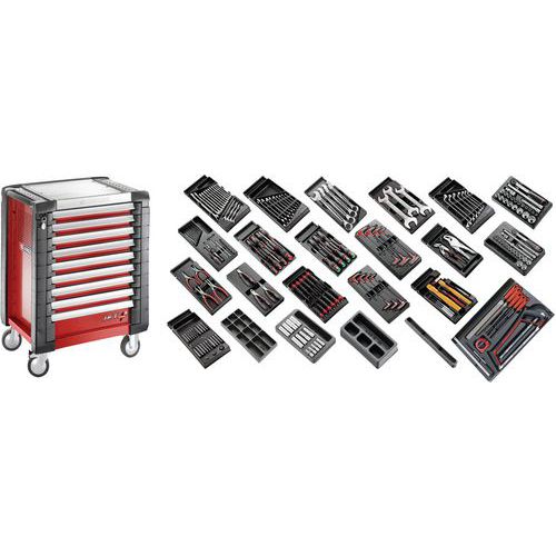 Facom 1 Sélection tous métiers 230 outils - servante 9 tiroirs Facom