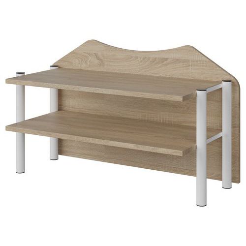 Surmeuble Malibu 2p Fond Bois Chêne Bardo. 1146 Blanc 9016 - Manutan Expert