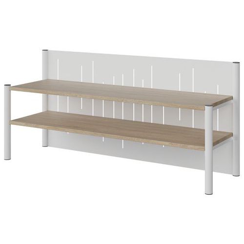 Surmeuble Malibu 3p Fond Tôle Chêne Bardo. 1146 Blanc 9016 - Manutan Expert