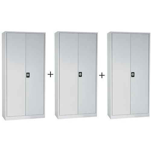 Pack 3 Armoires 180x92x42 Cm - Gris - Manutan Expert