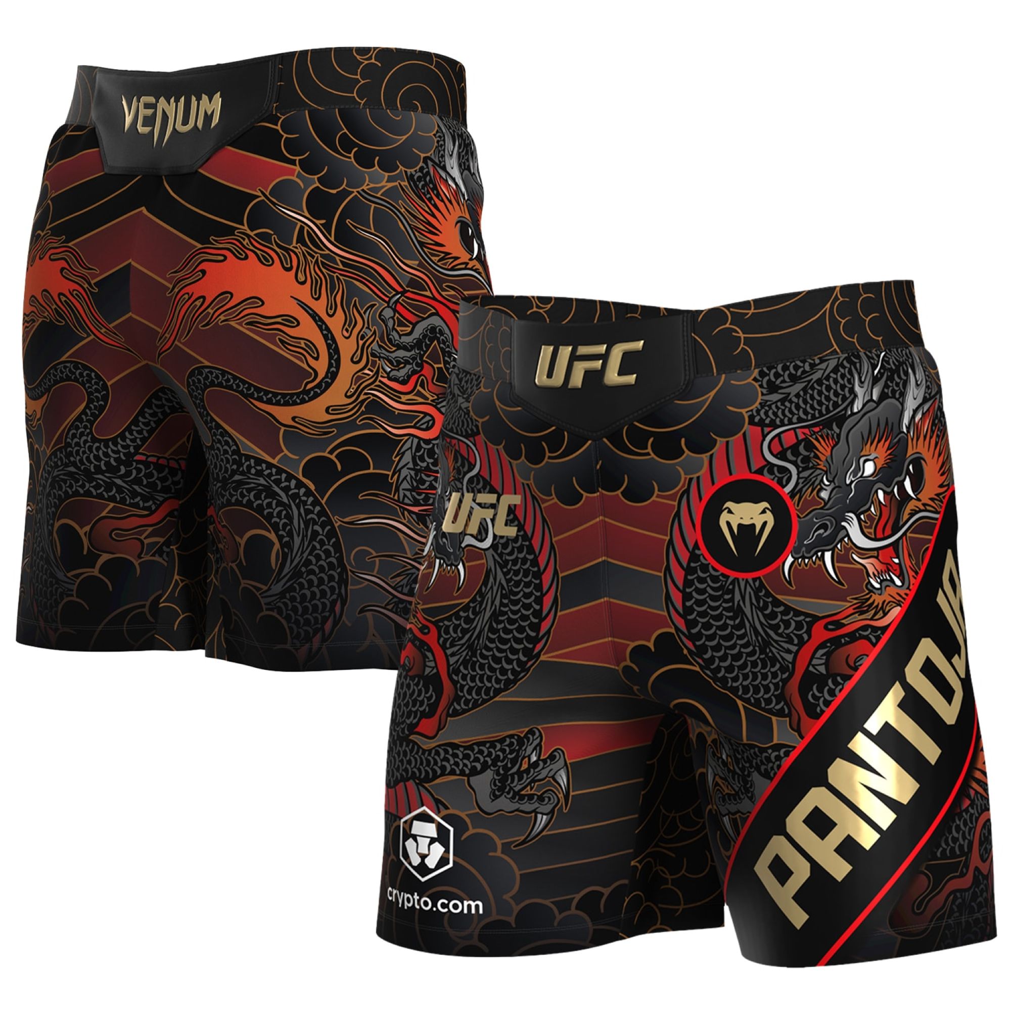 UFC Alexandre Pantoja Unrivaled by Venum Fight Short - Schwarz/Rot - Herren Image
