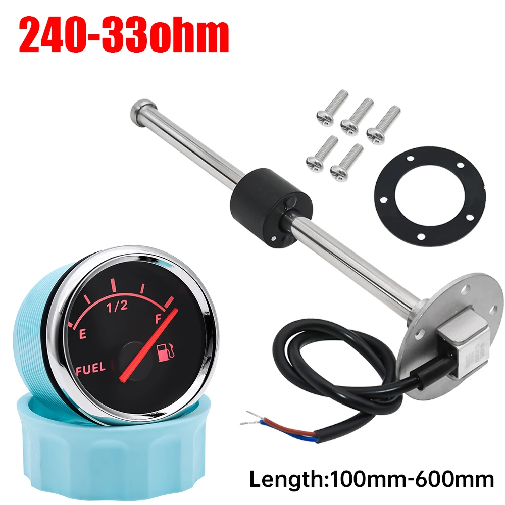 240-33 Ohm Kraftstoffstandsanzeige Edelstahl Marine Kraftstoffstandsanzeige Sensor 100 mm-600 mm für Auto-Bootsanzeige E-F-Bereich Image