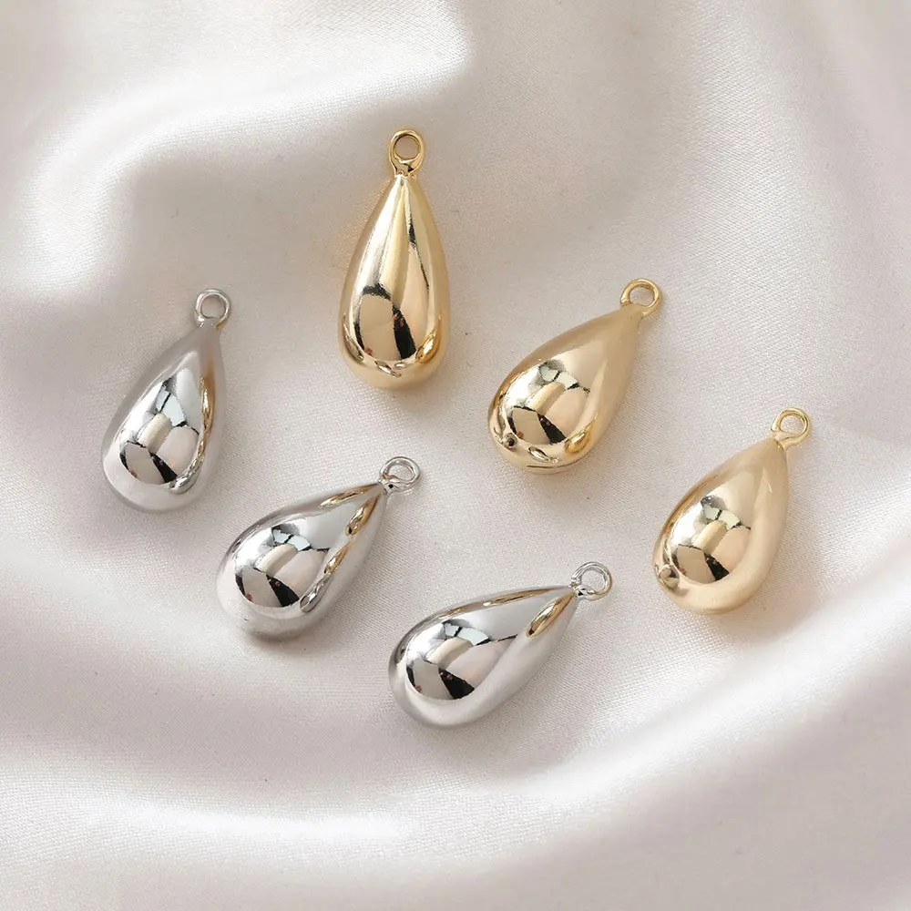 4PCS Tropfen Geformt Halskette Anhänger für Schmuck Erkenntnisse Komponenten 14K Gold Überzogene DIY Ohrringe Hand Made Messing Zubehör Image