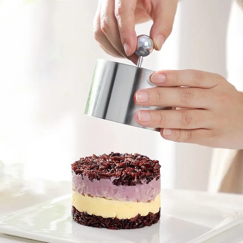 Lila Reis Taro Püree Form Käse Ziegel form Edelstahl Dessert machen runde Kuchen Gebäck Dessert Formen Back zubehör Image