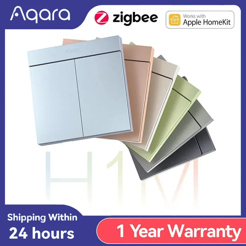 Aqara Smart Wandschalter H1M mit neutralem MARS-Tech 6-Farben-Wireless-Schlüssellichtschalter Zigbee Mehrere Steuermodi für Homekit Image
