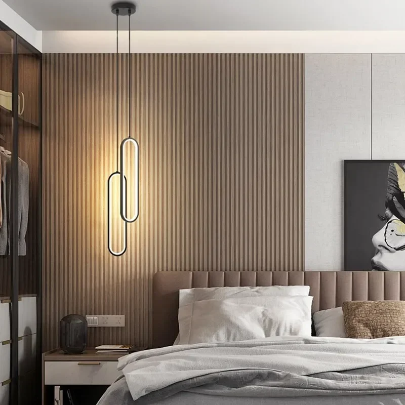 Moderne Minimalist LED Anhänger Licht Kronleuchter Für Schlafzimmer Restaurant Wohnzimmer Gold Schwarz Hängen Lampe Dekoration Glanz